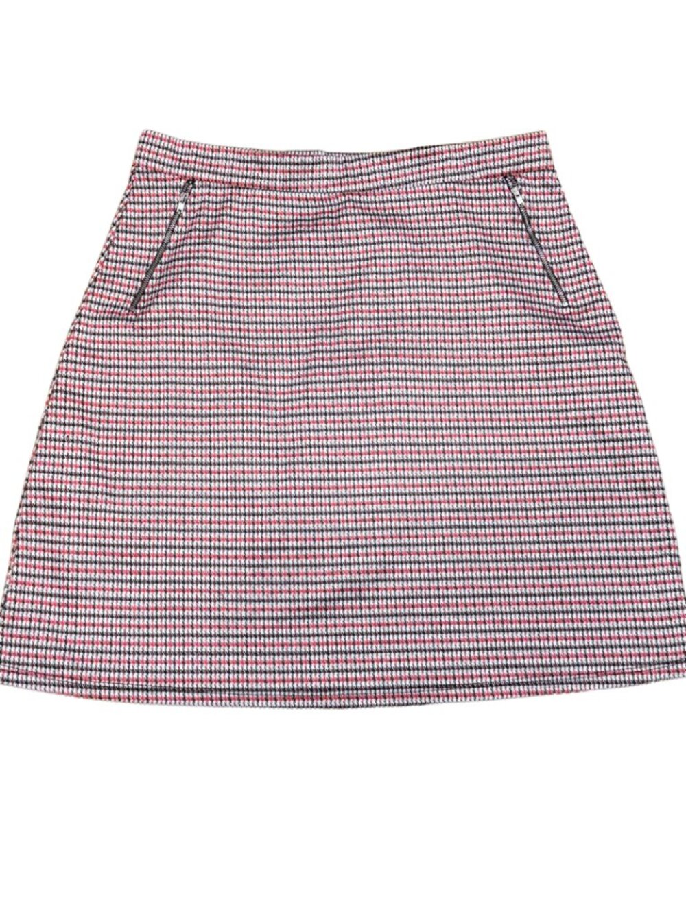 Le Lis Red Black Houndstooth A-Line Stretch Pull On Skirt Women's XXL